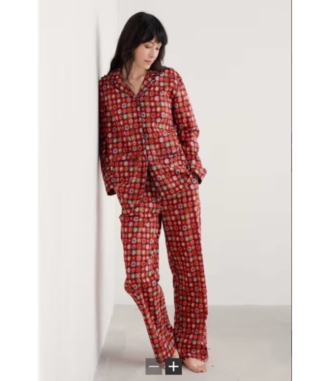 Seasalt Cornwall Organic Cotton Viewpoint Pajamas Set - Printed Diamonds Mix