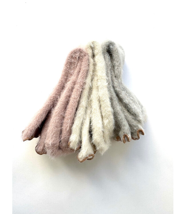 Lemon 3 Pk Snow Angel Ruffle Socks - Pink/Grey