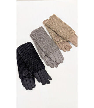 Women's 2-in-1 Knit Covered Gloves - Assorted