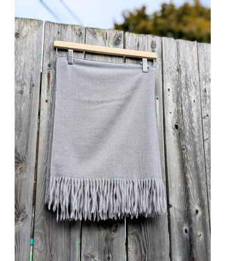 Winter Scarf w/ Fringe - Grey