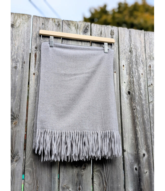 Winter Scarf w/ Fringe - Grey