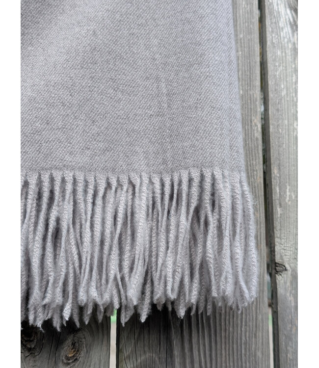 Winter Scarf w/ Fringe - Grey