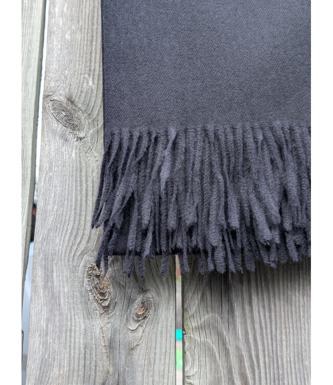 Winter Scarf w/ Fringe - Black