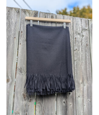 Winter Scarf w/ Fringe - Black