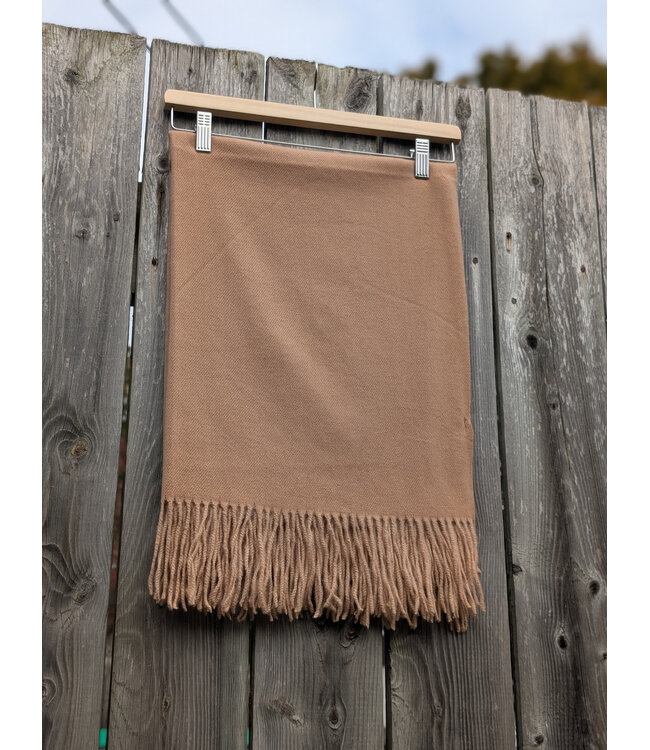 Winter Scarf w/ Fringe - Camel