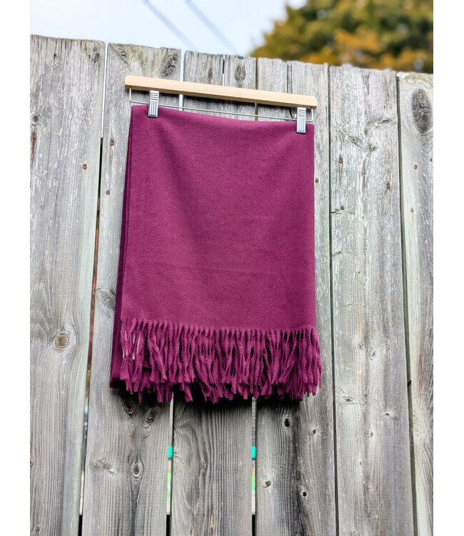 Winter Scarf w/ Fringe - Maroon