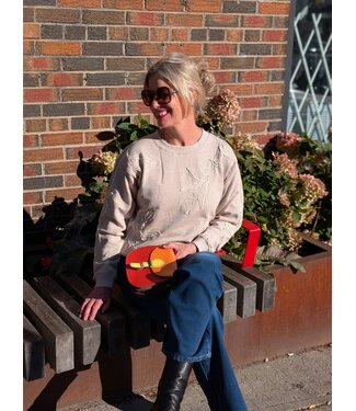 Cream CRLovisa Embroidered Sweater - Oat