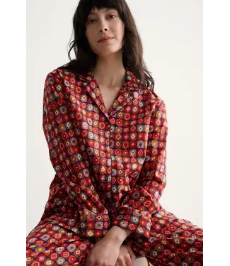 Seasalt Cornwall Organic Cotton Viewpoint Pajamas Set - Printed Diamonds Mix