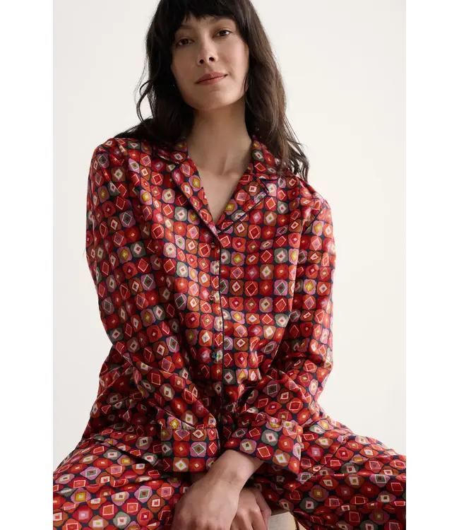 Seasalt Cornwall Organic Cotton Viewpoint Pajamas Set - Printed Diamonds Mix