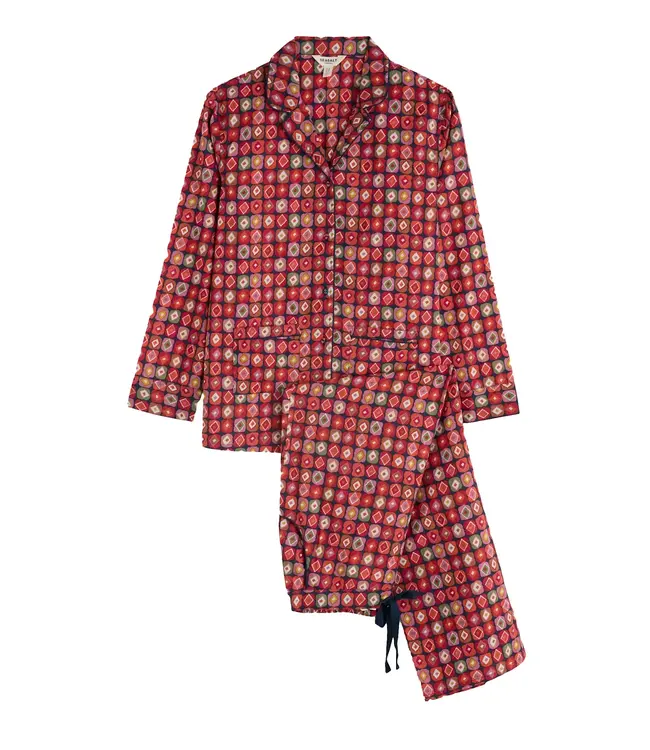 Seasalt Cornwall Organic Cotton Viewpoint Pajamas Set - Printed Diamonds Mix