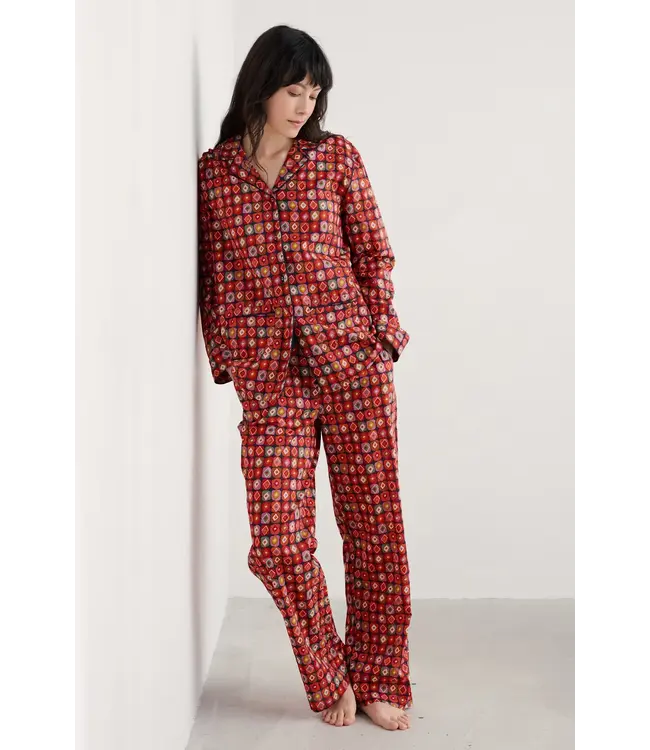 Seasalt Cornwall Organic Cotton Viewpoint Pajamas Set - Printed Diamonds Mix