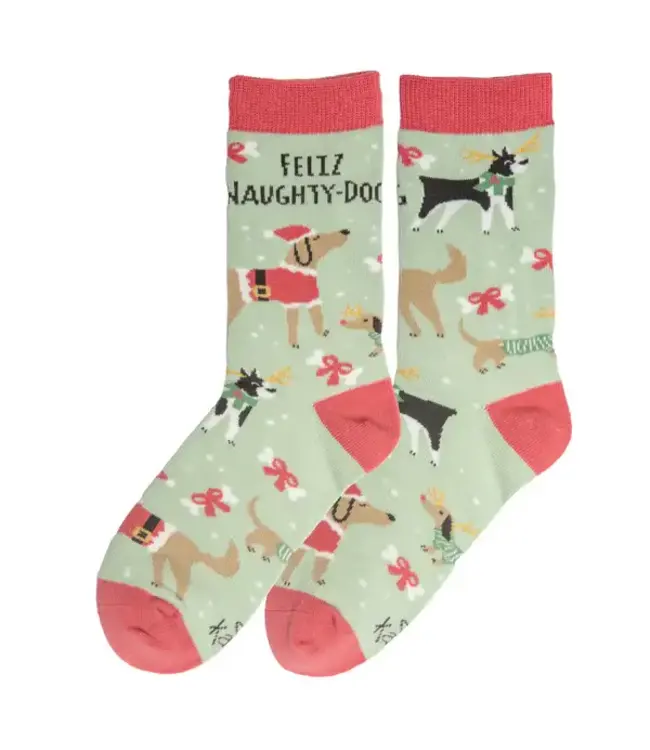 Karma Holiday Crew Socks - Feliz Naughty-Dog