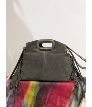Suede Crossbody  Purse - Olive