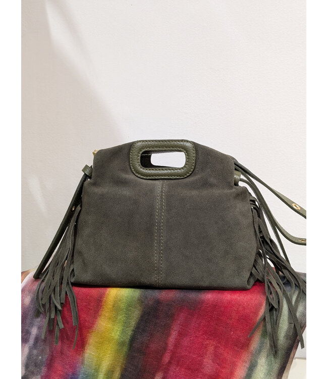 Suede Crossbody  Purse - Olive