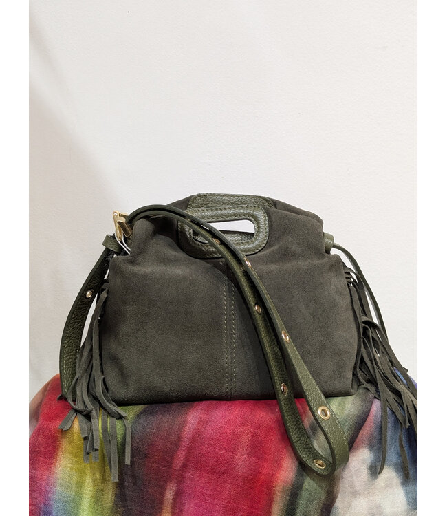 Suede Crossbody  Purse - Olive