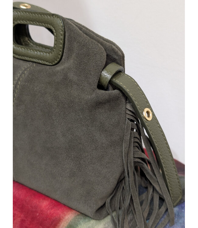 Suede Crossbody  Purse - Olive