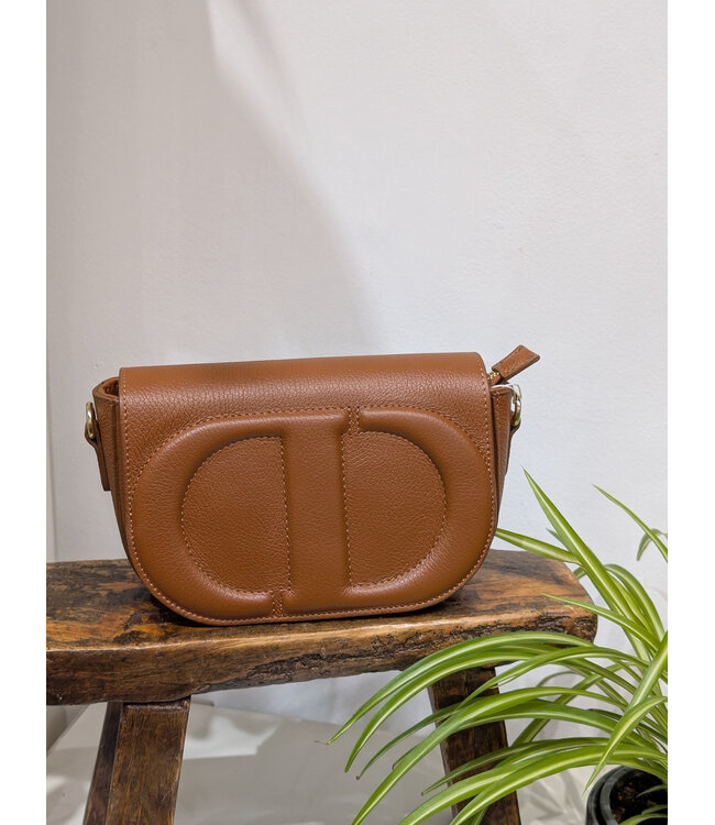 Leather Crossbody Purse - Cognac