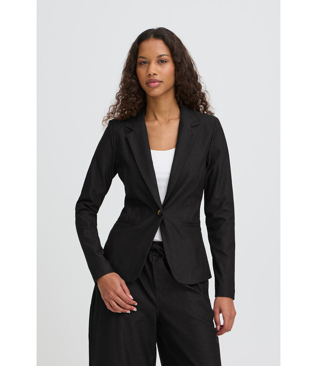ICHI Kate Blazer - Black Denim