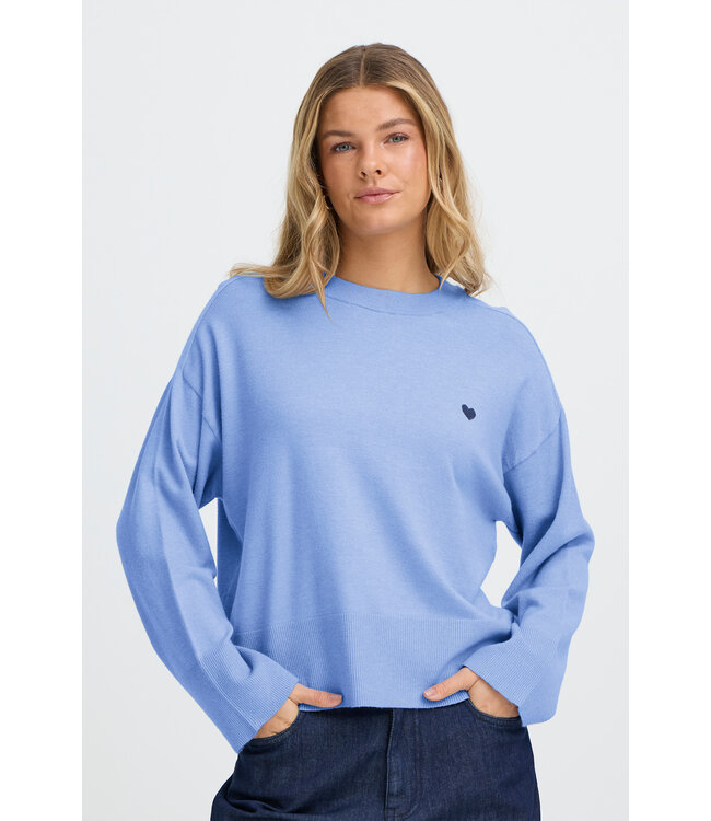 Fransa Sweater w/ Heart - Robin Blue