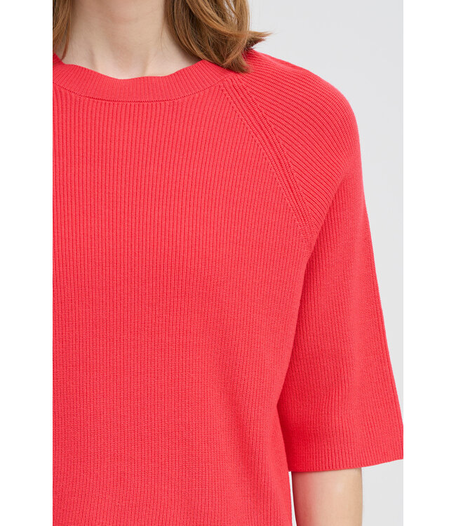 ICHI IhBoston Fine Rib Knit Sweater - Teaberry
