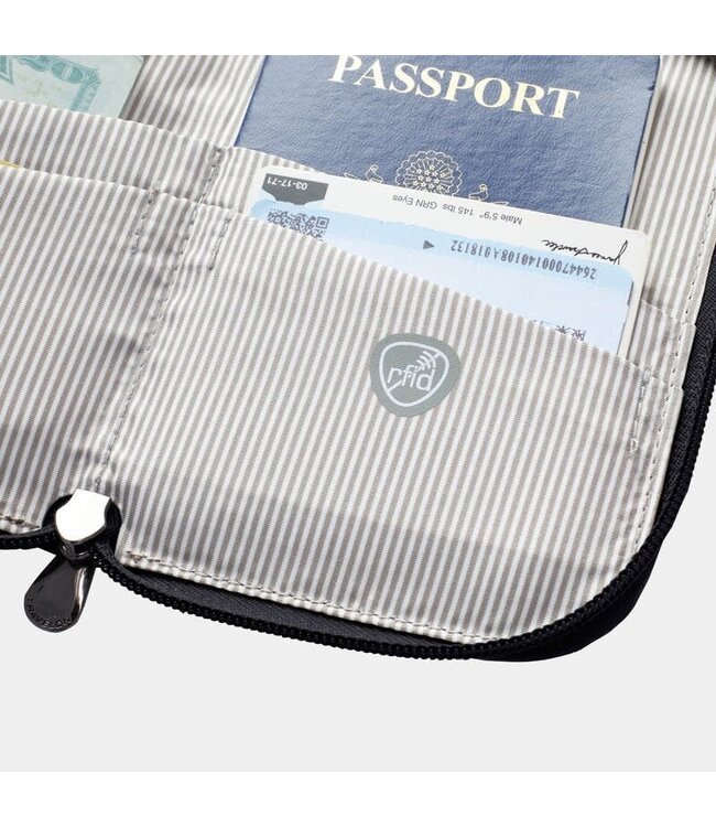 Travelon RFID Passport Zip Wallet - Smoke