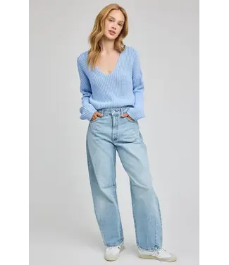 Gentle Fawn Spencer V-Neck Knit Sweater - Sky