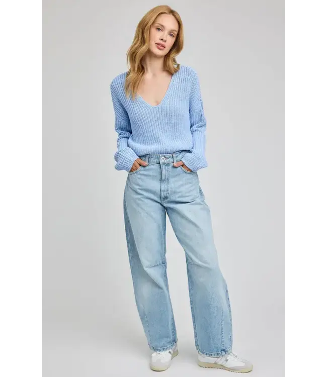 Gentle Fawn Spencer V-Neck Knit Sweater - Sky