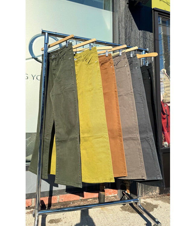 Wide Leg Jeans - Matcha