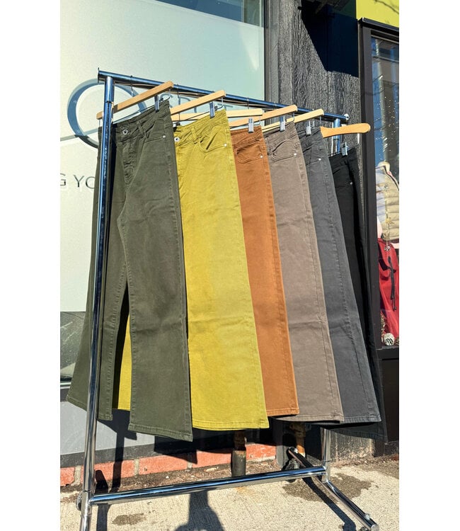 Wide Leg Jeans - Taupe