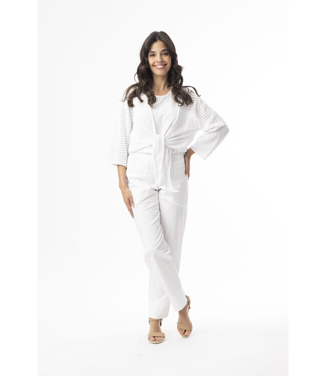 Orientique Organic Cotton Tie Shrug - White