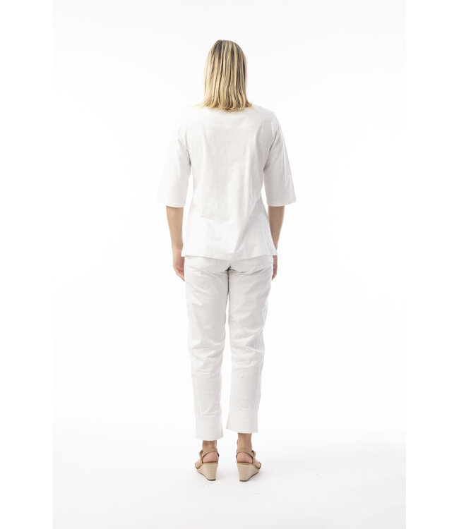 Orientique 1/2 Sleeve Organic Cotton Tee -  White