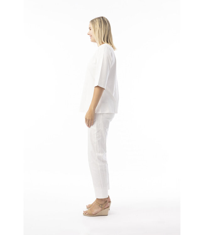 Orientique 1/2 Sleeve Organic Cotton Tee -  White