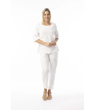 Orientique 1/2 Sleeve Organic Cotton Tee -  White