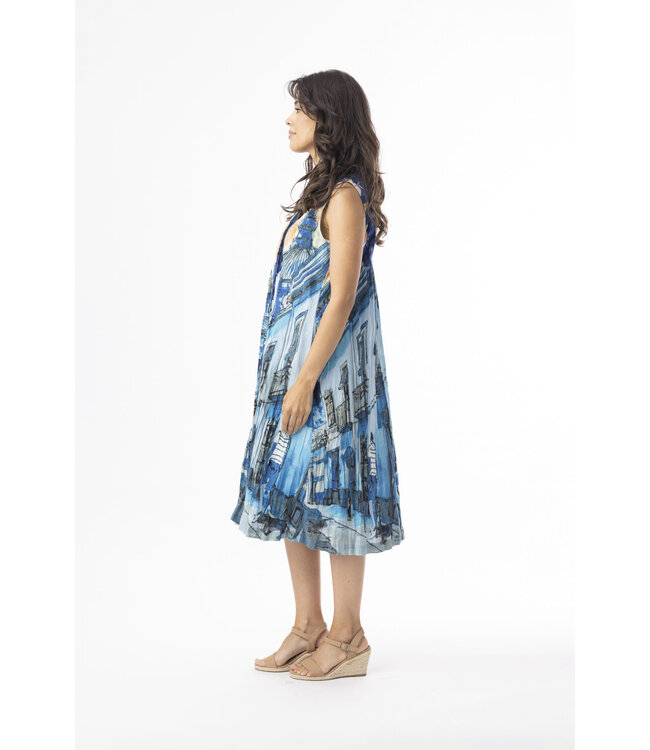 Orientique Organic Cotton Dress -  Tower Blue