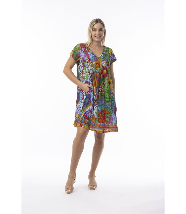 Orientique Organic Cotton Dress -  Multi Floral