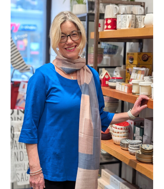 Orientique 1/2 Sleeve Organic Cotton Tee -  Blue