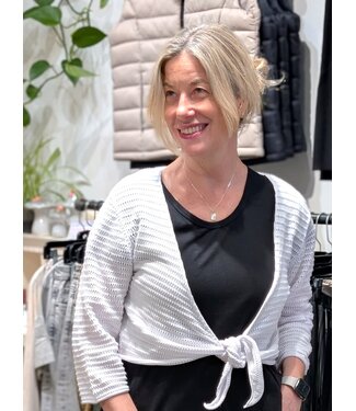 Orientique Organic Cotton Tie Shrug - White