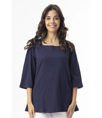 Orientique 1/2 Sleeve Organic Cotton Tee -  Navy