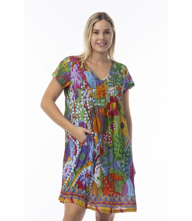 Orientique Organic Cotton Dress -  Multi Floral