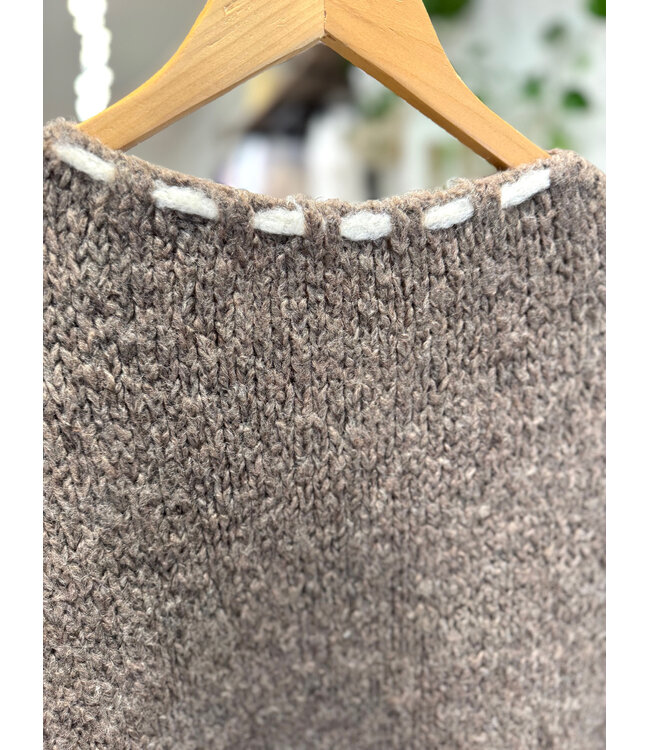 Made in Italy Sweater w/ Stitches O/S -