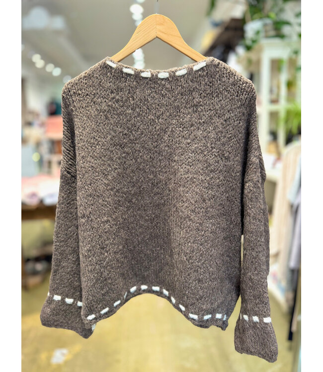 Made in Italy Sweater w/ Stitches O/S -