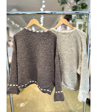 Made in Italy Sweater w/ Stitches O/S -