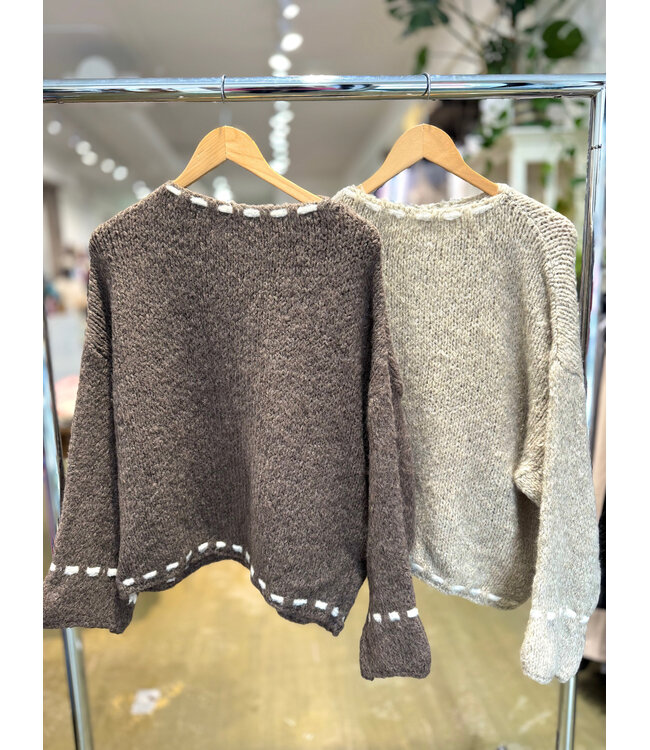 Made in Italy Sweater w/ Stitches O/S -