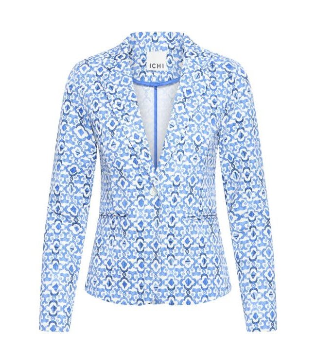 ICHI IHKate Print Blazer - Sodalite Blue