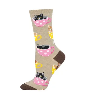 Socksmith Graphic Crew Socks - Cat-Feinated
