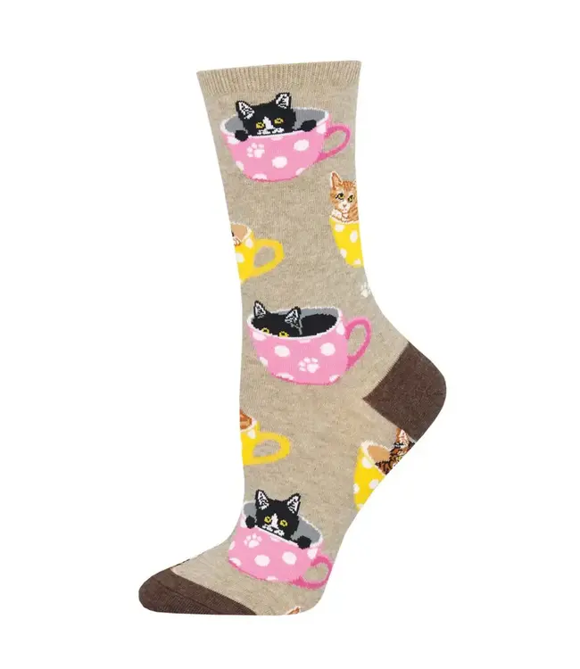 Socksmith Graphic Crew Socks - Cat-Feinated