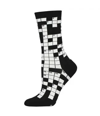 Socksmith Graphic Crew Socks - Sunday Crossword