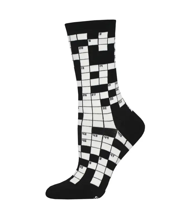 Socksmith Graphic Crew Socks - Sunday Crossword