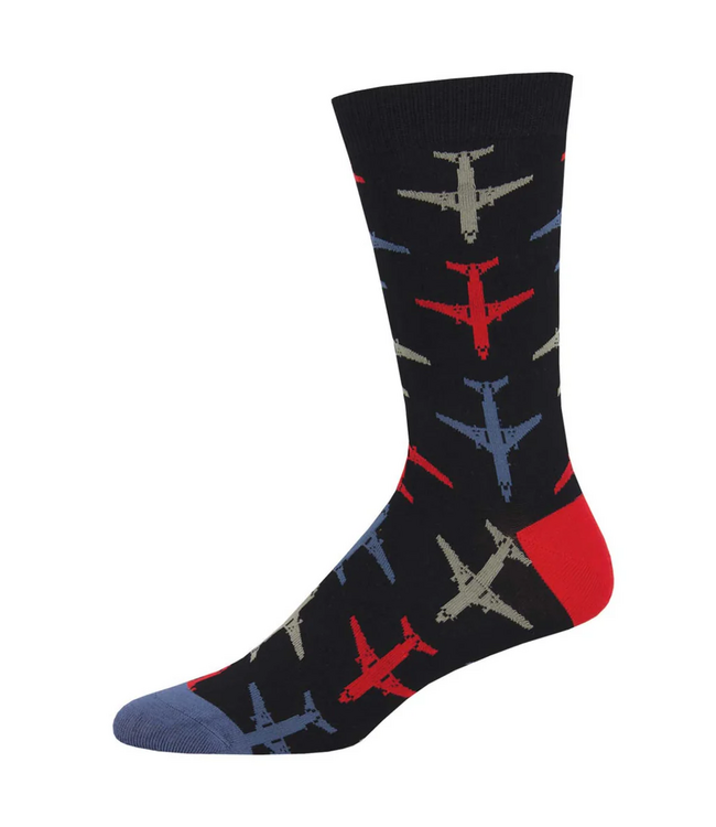 Socksmith Bamboo Graphic Crew Socks - Airplanes