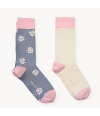 Pokoloko Pima Cotton 2 Pk Socks - Lotus & Solid